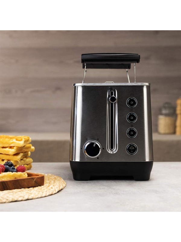  Cecotec BigToast Extra Double Φρυγανιέρα 2 Θέσεων 1000W Inox 03084
