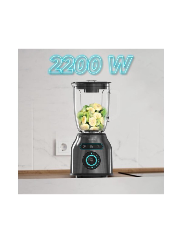  Cecotec Power Black Titanium 2200MAX Μπλέντερ με Γυάλινη Κανάτα 1.75 lt 2200W Μαύρο 04393