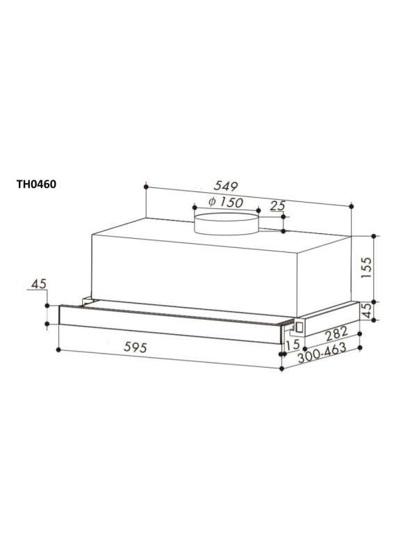 Απορροφητήρας Κουζίνας Συρόμενος 60cm Telemax TH0460 Inox Απορροφητήρας Κουζίνας Συρόμενος 60cm Telemax TH0460 Inox