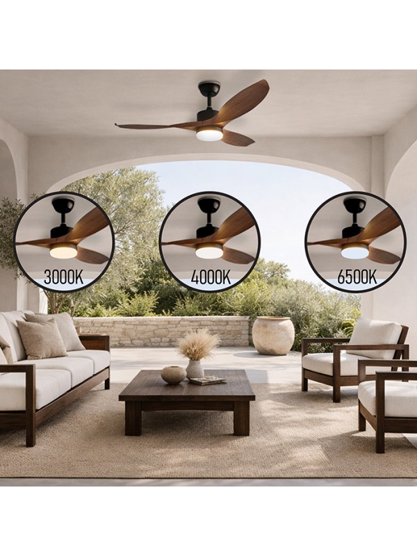 Life Ανεμιστήρας Οροφής VERANDA NATURE 132cm με Φως και Τηλεχειριστήριο Καφέ Κωδικός: 221-0520 