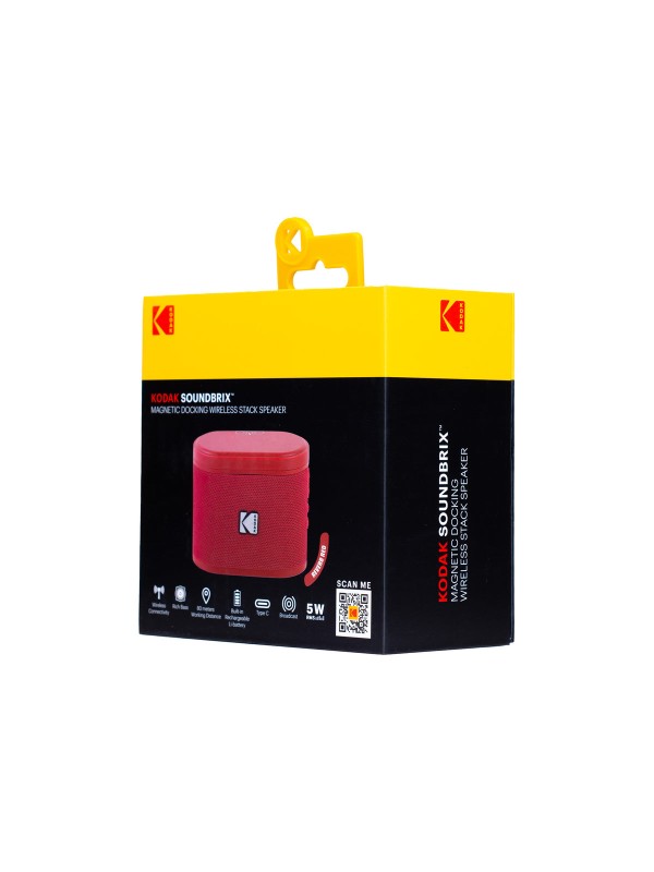 Kodak SOUNDBRIX Ηχείο Bluetooth 5W με Διάρκεια Μπαταρίας έως 5 ώρες Reverb Red