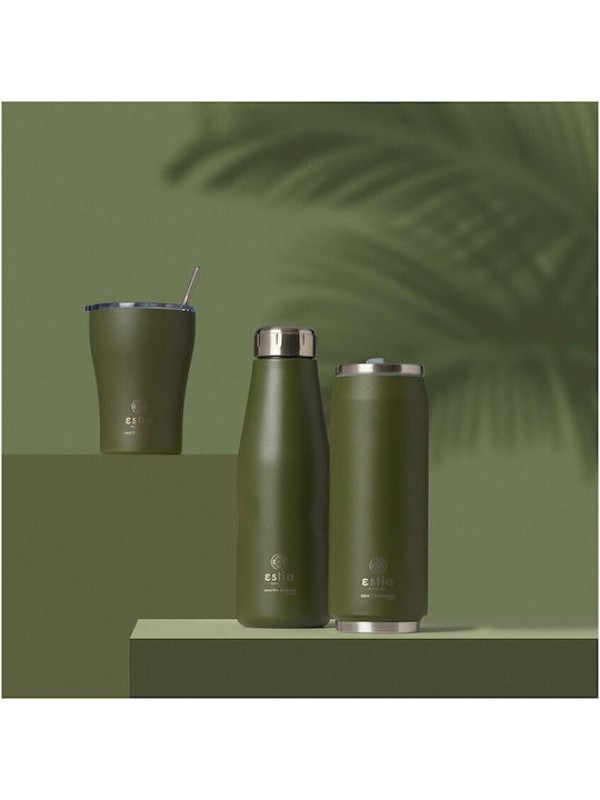 Estia Travel Cup Save the Aegean Ανακυκλώσιμο Ποτήρι Θερμός Ανοξείδωτο / Πλαστικό BPA Free 500ml Forest Spirit με Καλαμάκι