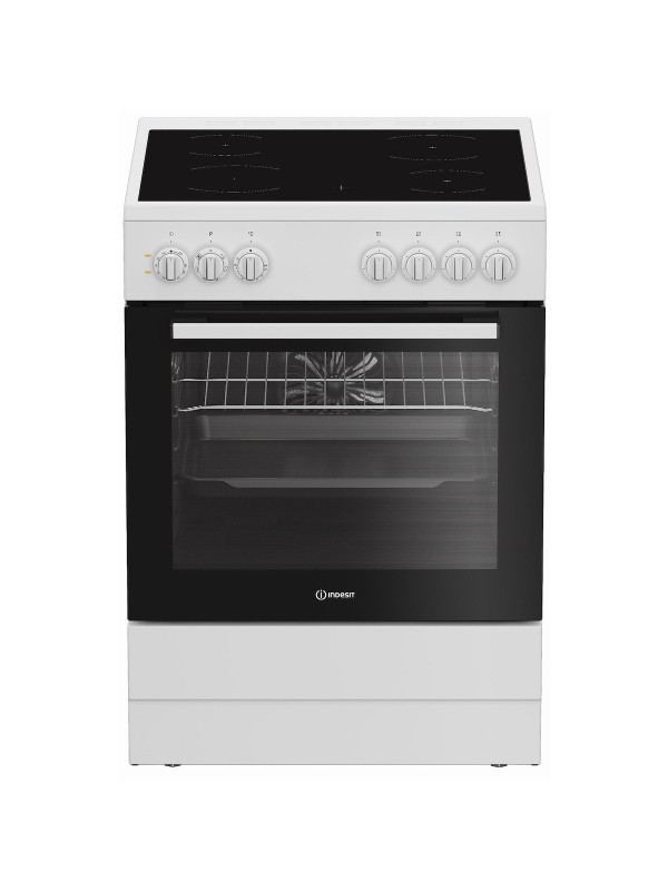  Indesit Κουζίνα 66lt με Κεραμικές Εστίες Π60εκ. Λευκή 16V5PMW