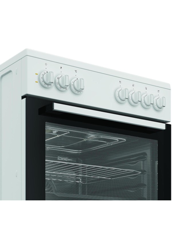  Indesit Κουζίνα 66lt με Κεραμικές Εστίες Π60εκ. Λευκή 16V5PMW