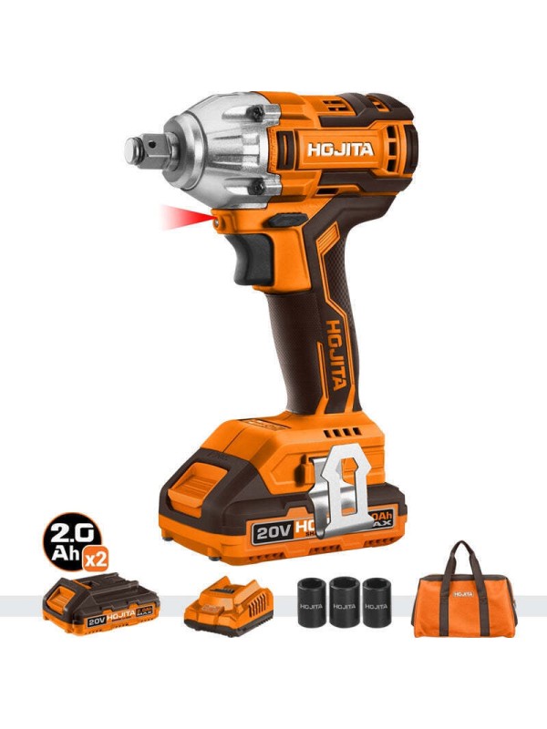  Hojita HJCD1M30 Brushless Μπουλονόκλειδο Μπαταρίας 20V 2x2Ah με Υποδοχή 1/2" 