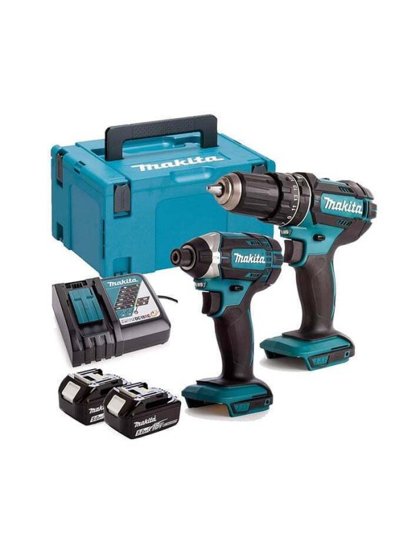 Makita Σετ Κρουστικό Δραπανοκατσάβιδο & Παλμικό Κατσαβίδι 18V με 2 Μπαταρίες 5Ah και Θήκη DLX 2131 TJ Makita Σετ Κρουστικό Δραπανοκατσάβιδο & Παλμικό Κατσαβίδι 18V με 2 Μπαταρίες 5Ah και Θήκη DLX 2131 TJ