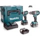 Makita DLX 2180 TJ Σετ Κρουστικό Δραπανοκατσάβιδο & Παλμικό Κατσαβίδι 18V με 3 Μπαταρίες 5Ah και Θήκη