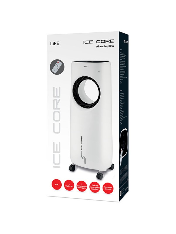 Life Ice Core Ανεμιστήρας Χωρίς Πτερύγια 80W με Τηλεχειριστήριο Λευκός Κωδικός: 221-0206 