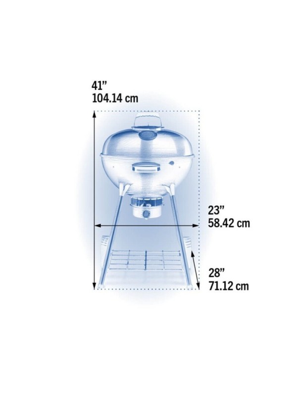  Napoleon Nk22kleg3 Ανοξείδωτη Ψησταριά Κάρβουνου Kettle με Καπάκι και Θερμόμετρο 57x57εκ. 