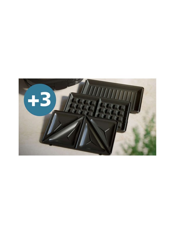  Philips HD 2350/80 Τοστιέρα με Αποσπώμενες Πλάκες για 2 Τοστ 750W Μαύρη 