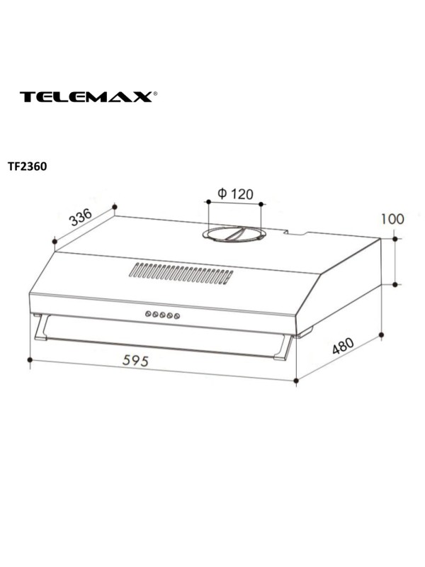 Απορροφητήρας Κουζίνας Ελεύθερος 60cm Telemax TF2360 Λευκό Απορροφητήρας Κουζίνας Ελεύθερος 60cm Telemax TF2360 Λευκό