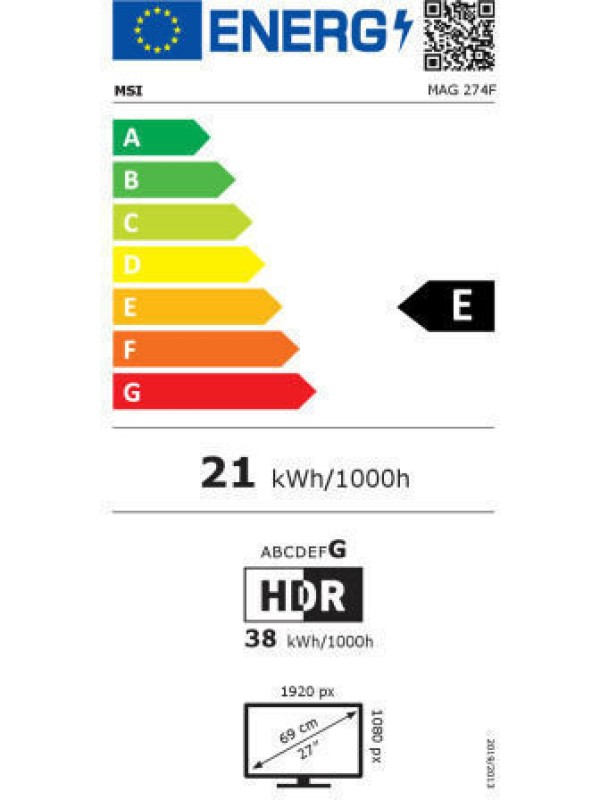 MSI MAG 274F Gaming Monitor 27" FHD 1920x1080 200Hz