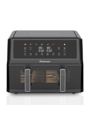 Rohnson R-2864 Air Fryer με Διπλό Αποσπώμενο Κάδο 10.4lt Μαύρο