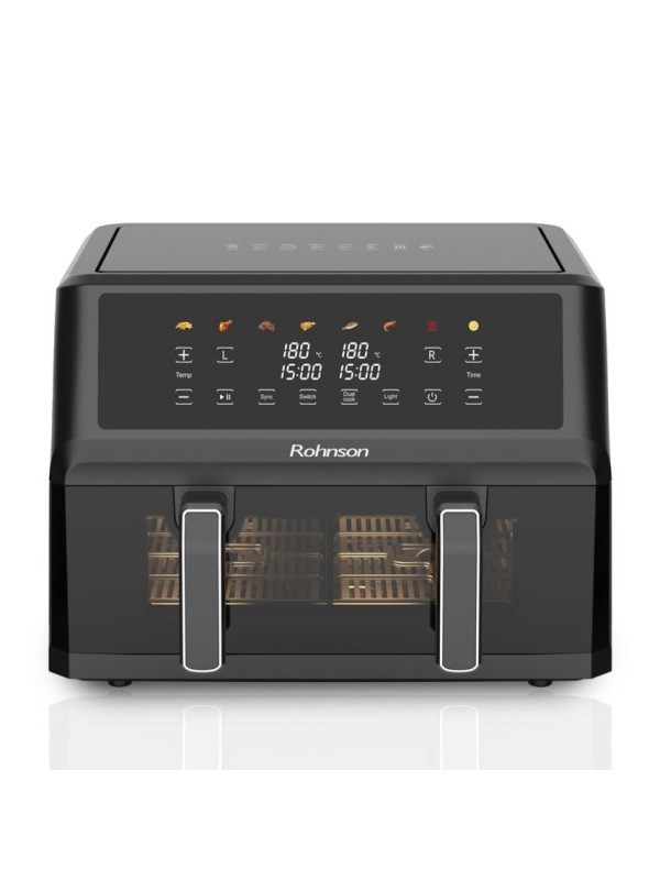 Rohnson R-2864 Air Fryer με Διπλό Αποσπώμενο Κάδο 10.4lt Μαύρο