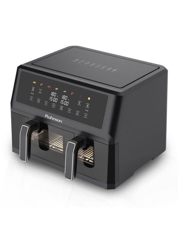 Rohnson R-2864 Air Fryer με Διπλό Αποσπώμενο Κάδο 10.4lt Μαύρο