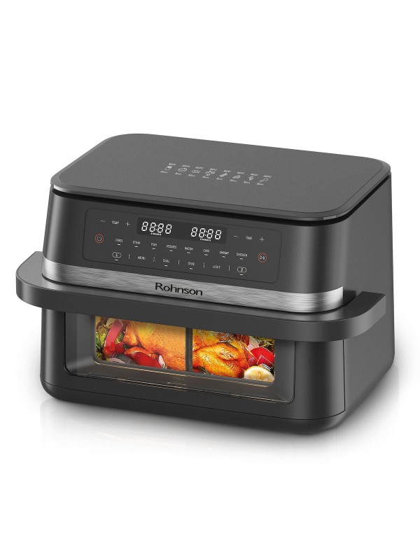 Rohnson Air Fryer με Διπλό Αποσπώμενο Κάδο 11.5lt Γκρι R-2881