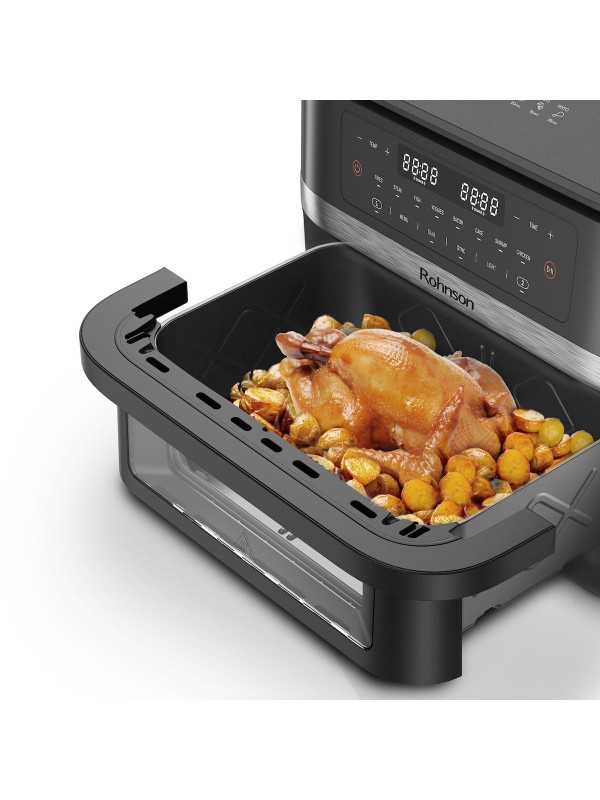 Rohnson Air Fryer με Διπλό Αποσπώμενο Κάδο 11.5lt Γκρι R-2881