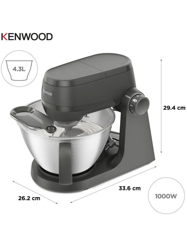  Kenwood Κουζινομηχανή KHC 30.050 GY KW 1000W με Ανοξείδωτο Κάδο 1.7lt 