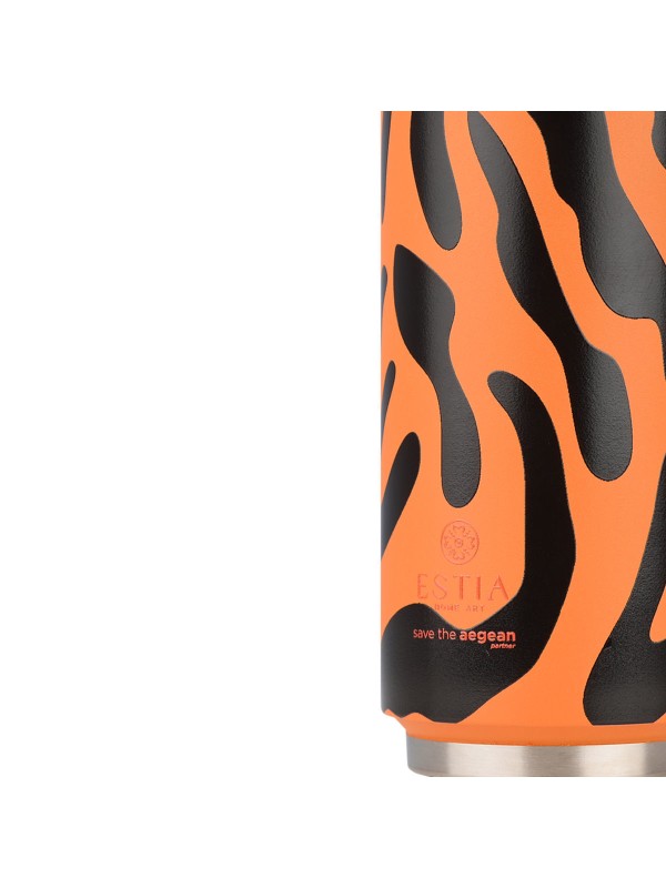 Estia Travel Cup Save the Aegean Ανακυκλώσιμο Ποτήρι Θερμός Ανοξείδωτο / Πλαστικό BPA Free 500ml Wild Claw με Καλαμάκι