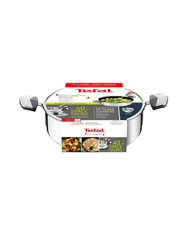 Tefal Emotion Σωτέζα από Ανοξείδωτο Ατσάλι με Καπάκι με Αντικολλητική Επίστρωση 26cm