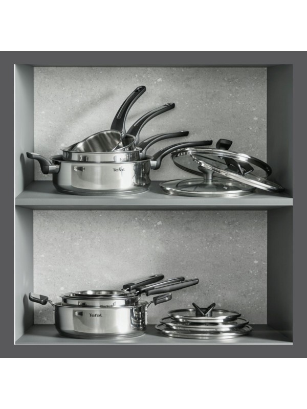 Tefal Emotion Σωτέζα από Ανοξείδωτο Ατσάλι με Καπάκι με Αντικολλητική Επίστρωση 26cm