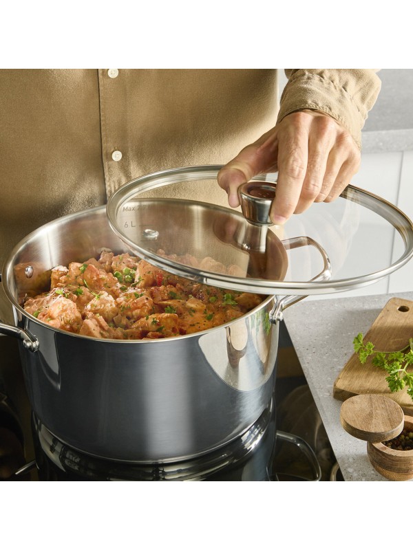 Tefal Emotion+ Βαθιά Ανοξείδωτη Κατσαρόλα 11.4lt / 30cm Tefal Emotion+ Βαθιά Ανοξείδωτη Κατσαρόλα 11.4lt / 30cm