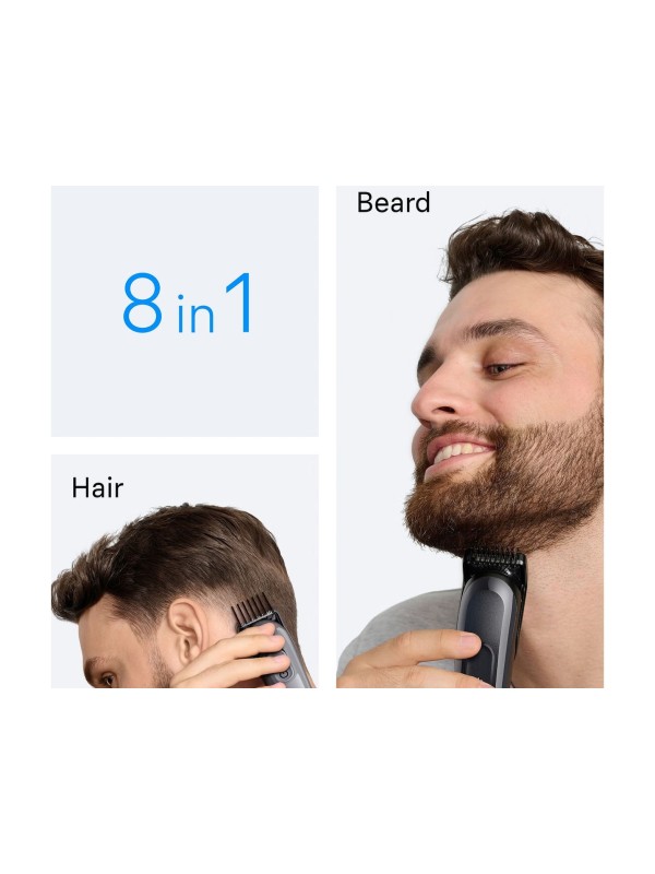 Braun Series 3 Επαναφορτιζόμενη Κουρευτική Μηχανή Γκρι AIO3540