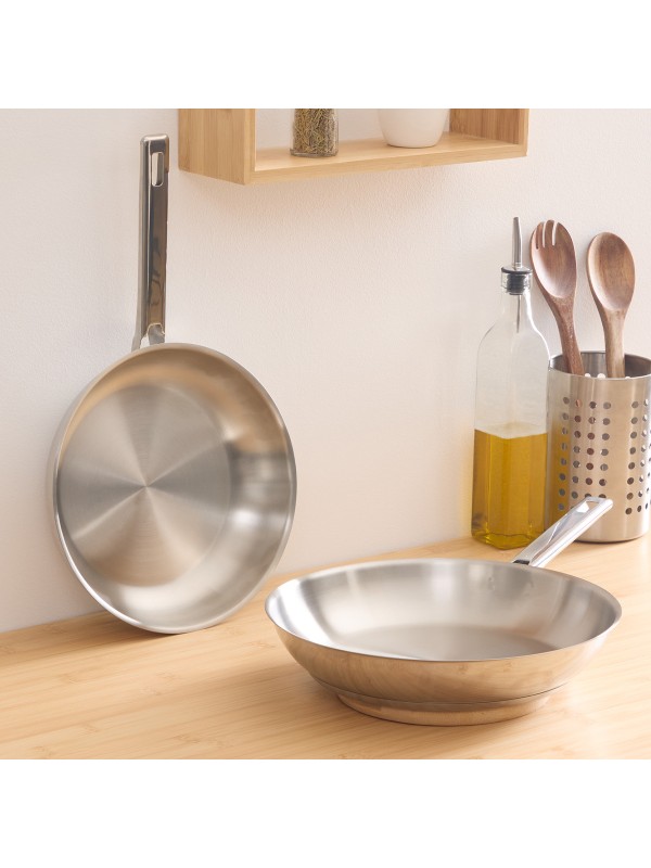 5Five Σετ Τηγάνια από Ανοξείδωτο Ατσάλι με Αντικολλητική Επίστρωση 2τμχ 24cm/28cm