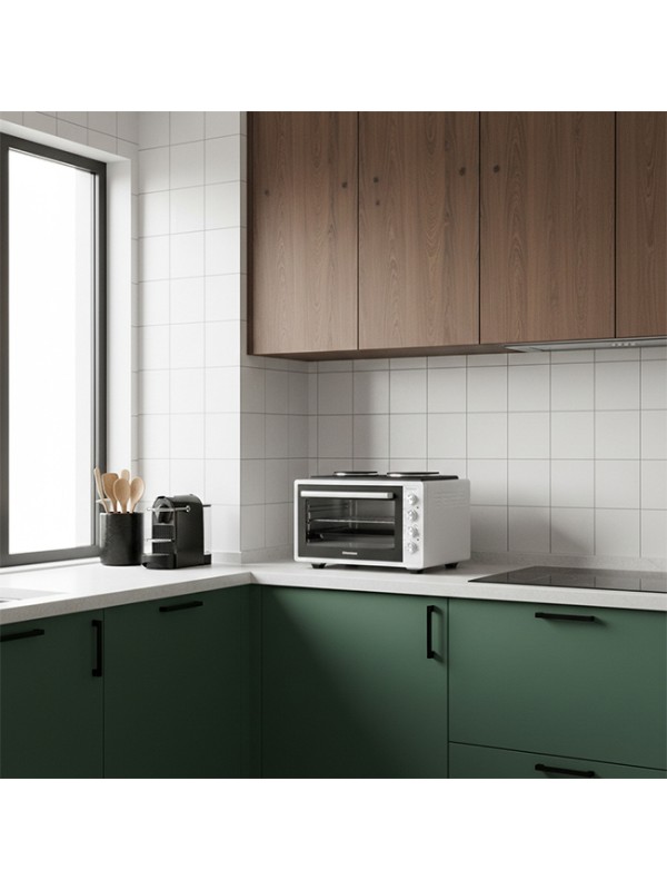  Davoline Urban Chef 3702 Ηλεκτρικό Φουρνάκι 37lt με 2 Εστίες WHITE