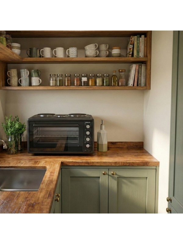  Davoline Urban Chef 3703 Ηλεκτρικό Φουρνάκι 37lt με 3 Εστίες Μαύρο 