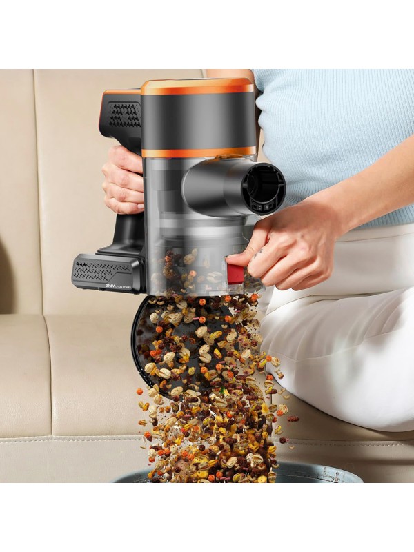 Izzy IZ-4007 Επαναφορτιζόμενη Σκούπα 2 σε 1 Stick & Χειρός 25.9V Πορτοκαλί