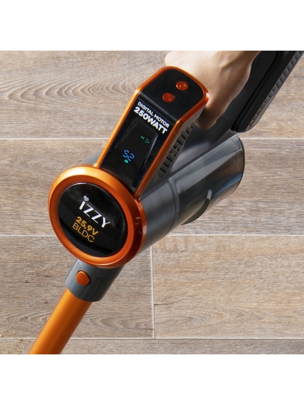 Izzy IZ-4007 Επαναφορτιζόμενη Σκούπα 2 σε 1 Stick & Χειρός 25.9V Πορτοκαλί