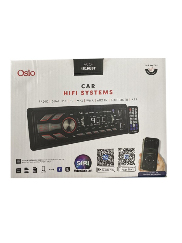  Osio aco-4519 UBT Ηχοσύστημα Αυτοκινήτου 1DIN (Bluetooth/USB) 
