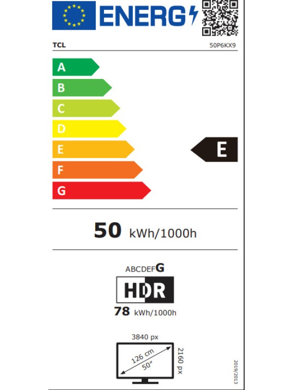 TCL Smart Τηλεόραση 50" 4K UHD LED P6K HDR (2025) 50P6K