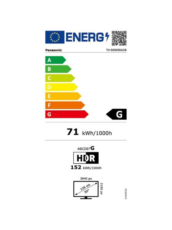 Panasonic Smart Τηλεόραση 50" 4K UHD LED TV-50W90AEB HDR (2025)