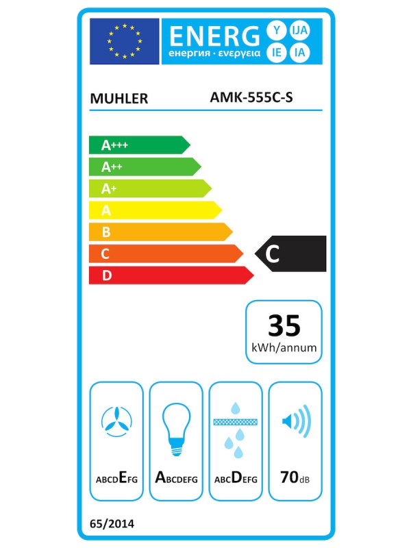  Muhler AMK 555 C-S Ελεύθερος Απορροφητήρας 60cm Inox 