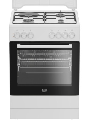  Beko Κουζίνα 65lt με Εστίες Φυσικού Αερίου & Ρεύματος Π60εκ. Λευκή 