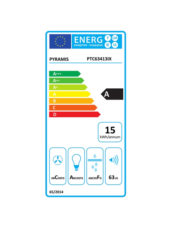Pyramis PTC63413IX Συρόμενος Απορροφητήρας 60cm Γκρι με Wi-Fi