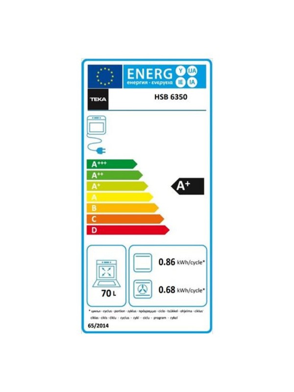 Teka Φούρνος άνω Πάγκου 70lt Π59.5εκ. Μαύρος Κωδικός: HSB 6350 FBK Teka Φούρνος άνω Πάγκου 70lt Π59.5εκ. Μαύρος Κωδικός: HSB 6350 FBK