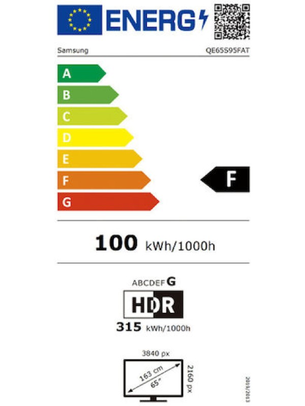  Samsung Smart Τηλεόραση 65" 4K UHD OLED S95F HDR (2025) QE65S95FATXXH 