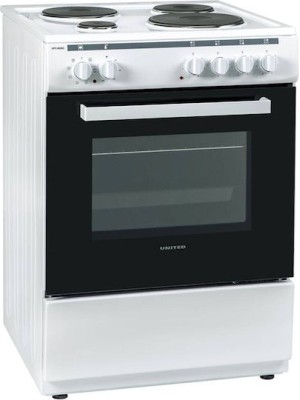  United Κουζίνα ufc-68263 65lt με Εμαγιέ Εστίες Π60εκ. Λευκή 