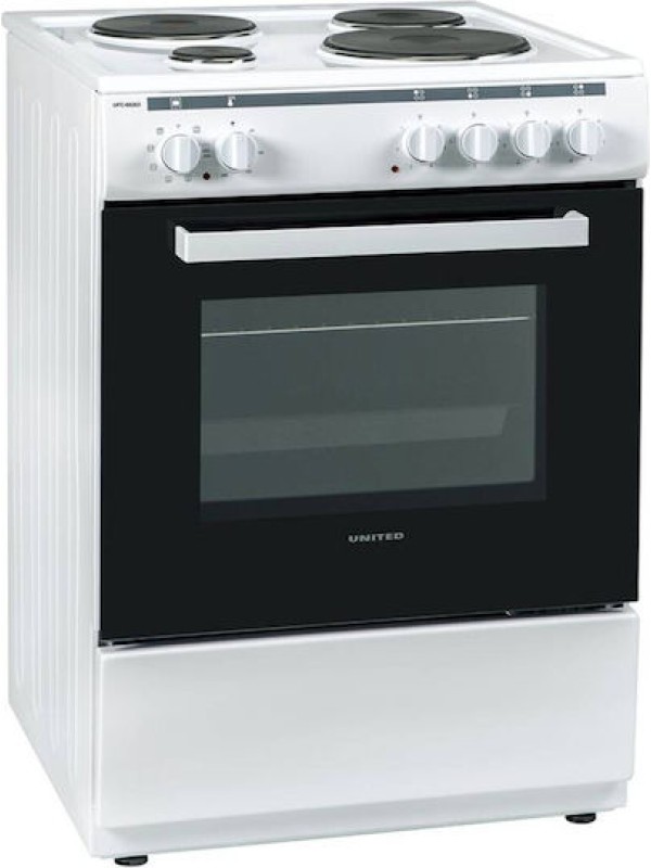  United Κουζίνα ufc-68263 65lt με Εμαγιέ Εστίες Π60εκ. Λευκή 