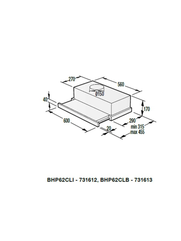 Gorenje BHP62CLI Συρόμενος Απορροφητήρας 60cm Μπεζ 