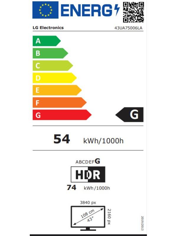 LG Smart Τηλεόραση 43" 4K UHD LED AI UA75 HDR (2025) 43UA75006LA