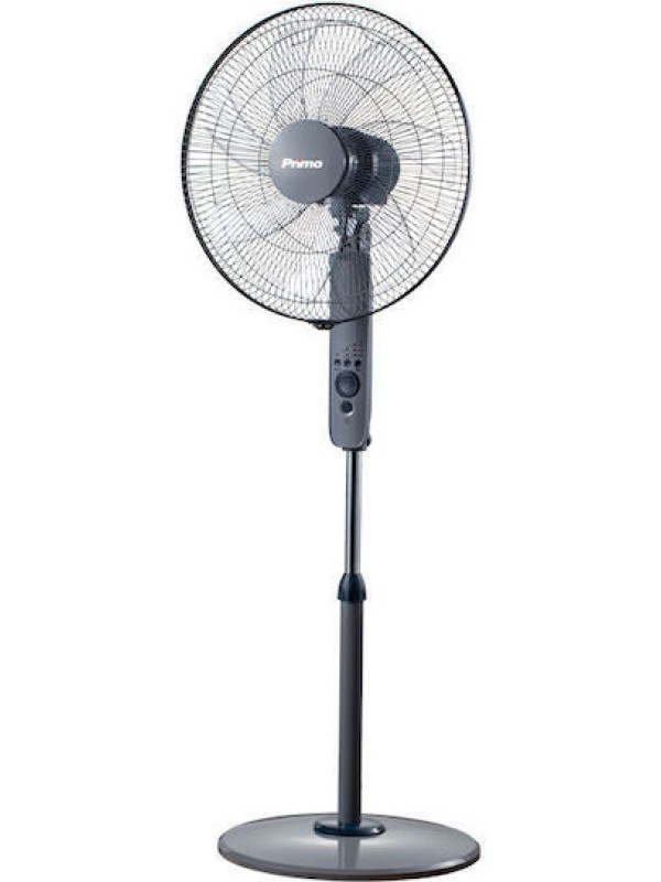  Primo Prsf-80656 Ανεμιστήρας Ορθοστάτης 65W Διαμέτρου 45.72cm με Τηλεχειριστήριο Γκρι 