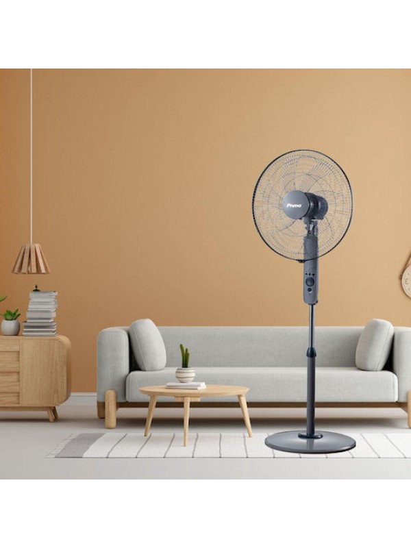  Primo Prsf-80656 Ανεμιστήρας Ορθοστάτης 65W Διαμέτρου 45.72cm με Τηλεχειριστήριο Γκρι 