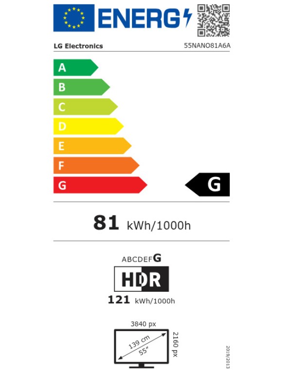 LG Smart Τηλεόραση 55" 4K UHD LED NanoCell AI NANO81 HDR (2025) 55NANO81A6A