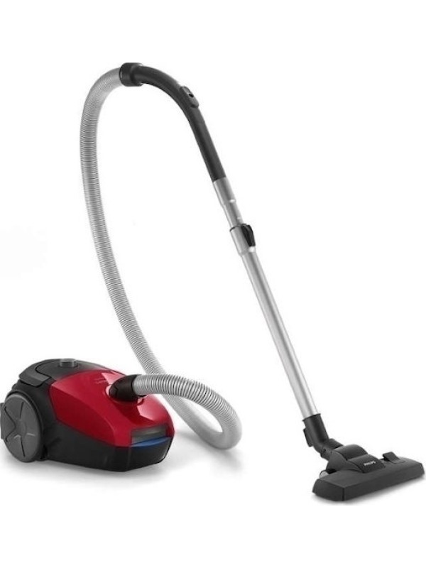  Philips PowerGo HD 8243/ 09 Ηλεκτρική Σκούπα 900W με Σακούλα 3lt Κόκκινη 