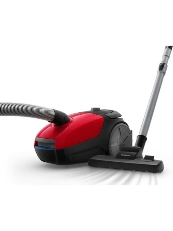  Philips PowerGo HD 8243/ 09 Ηλεκτρική Σκούπα 900W με Σακούλα 3lt Κόκκινη 