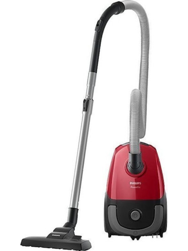  Philips PowerGo HD 8243/ 09 Ηλεκτρική Σκούπα 900W με Σακούλα 3lt Κόκκινη 